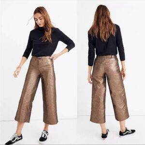 Madewell slim Emmett metallic wide-leg crop pant